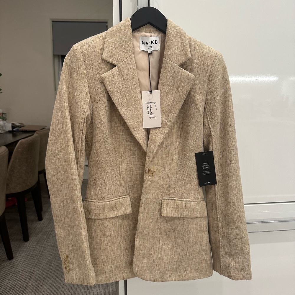 Stylish Beige Textured Blazer